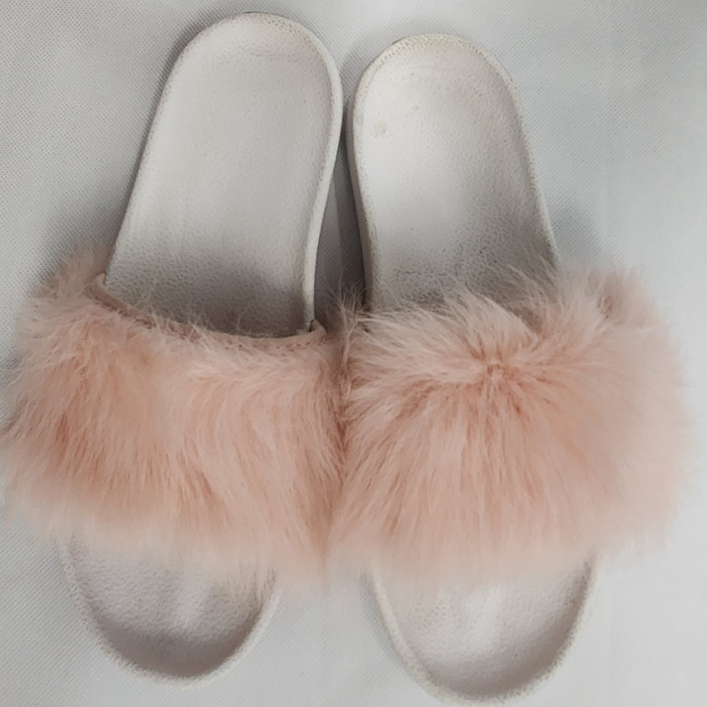 UGG Royale Blush Pink Faux Fur Slide Slippers